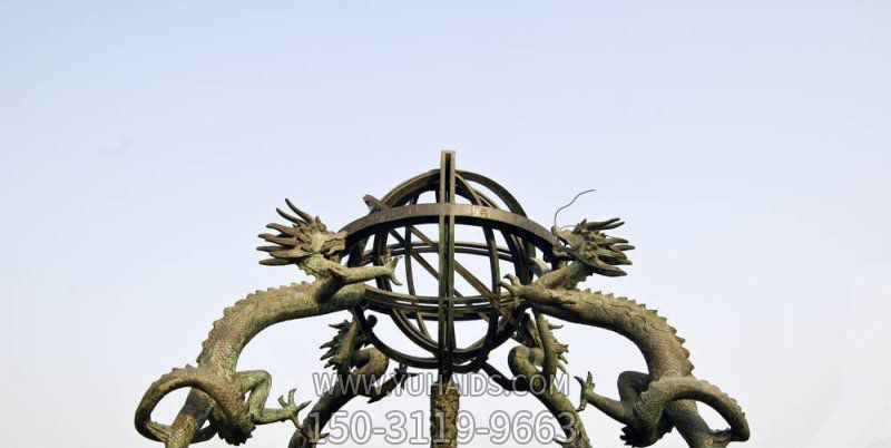 不銹鋼噴金烤漆創(chuàng )意鏤空渾天儀雕塑