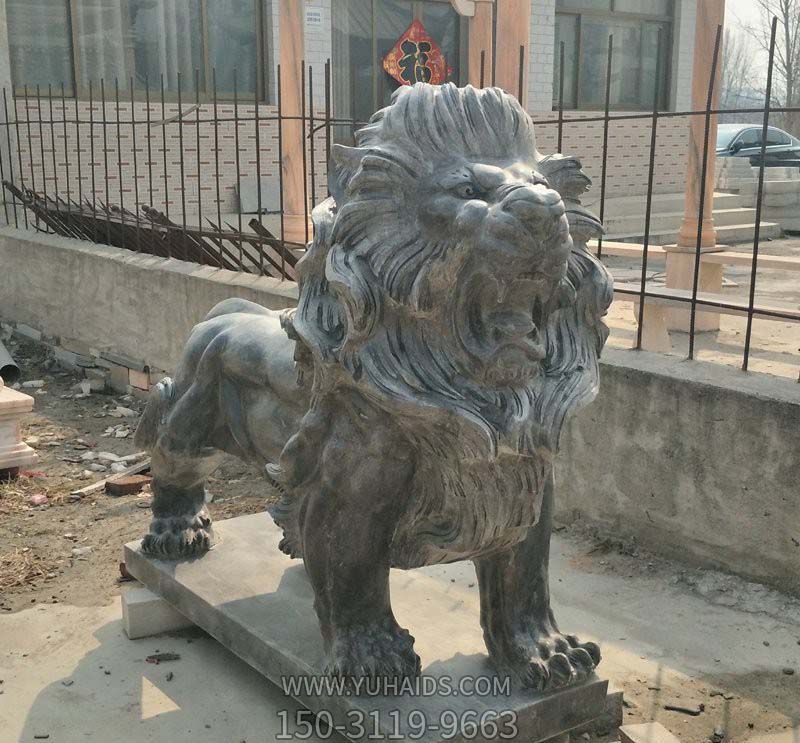 別墅小區大型仿真動(dòng)物大理石石雕獅子雕塑