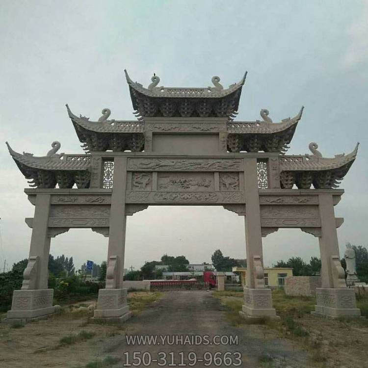 新農村石雕牌坊門(mén)樓雕塑