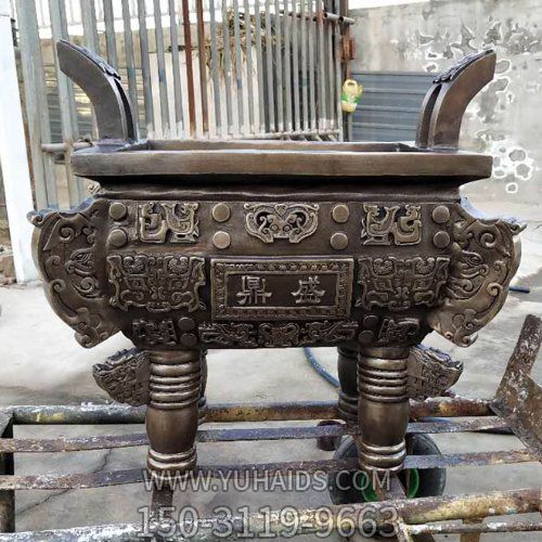 大型銅雕戶(hù)外景區寺廟鼎雕塑