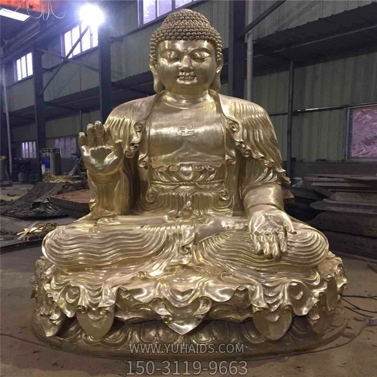 不銹鋼噴漆大型戶(hù)外景觀(guān)三寶佛雕塑