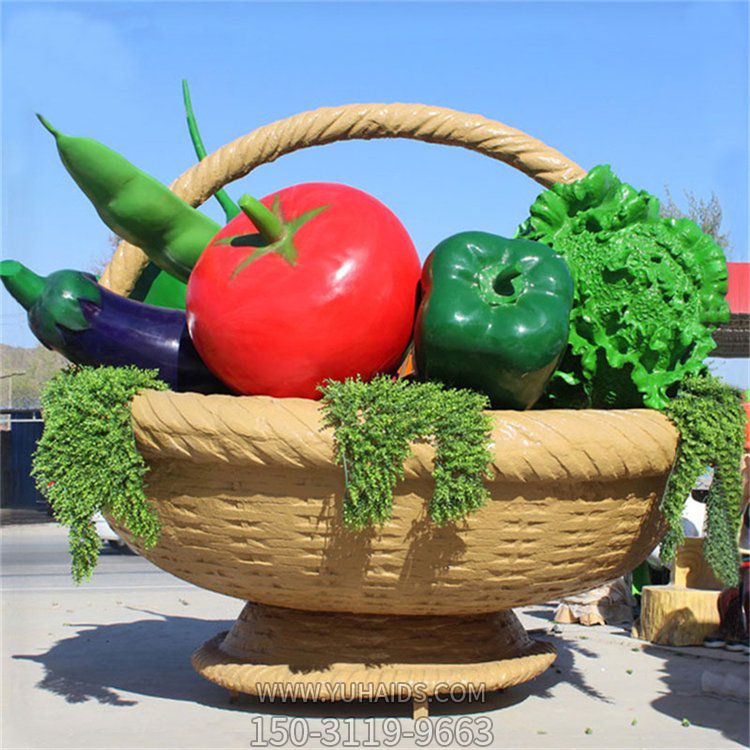 玻璃鋼戶(hù)外園林大型蔬菜藍雕塑