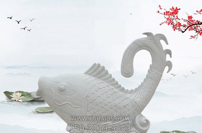 庭院擺放的漢白玉 石雕創(chuàng )意噴水雕塑