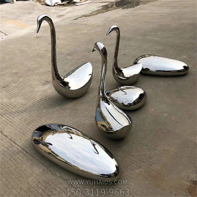 鏡面不銹鋼抽象動(dòng)物景觀(guān)擺件雕塑