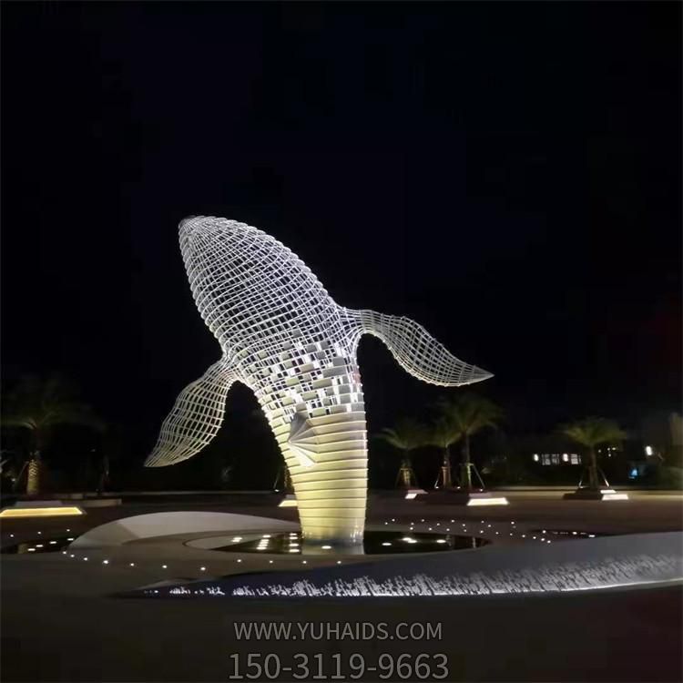 戶(hù)外廣場(chǎng)大型不銹鋼鏤空網(wǎng)格園林大型鯨魚(yú)雕塑