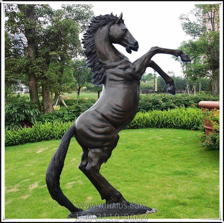 玻璃鋼立馬，仿銅馬兒雕塑