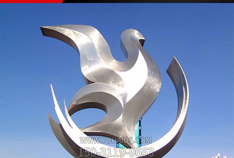 不銹鋼鏡面創(chuàng )意抽象工藝鴿子雕塑