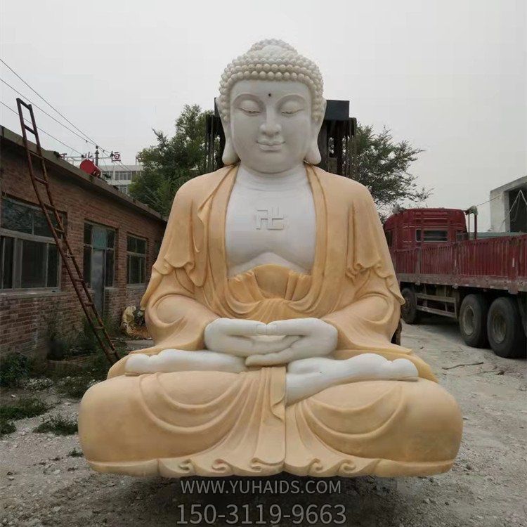 大型漢白玉觀(guān)音菩薩佛像石雕寺院廟宇擺件雕塑