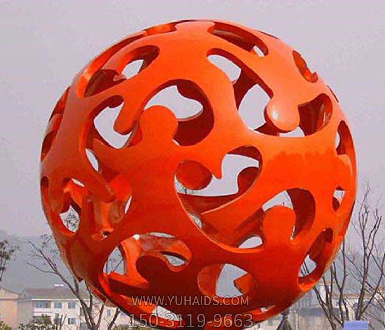 戶(hù)外玻璃鋼抽象運動(dòng)鏤空球雕塑