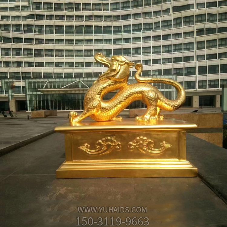企業(yè)創(chuàng )意神獸純銅打造龍雕塑