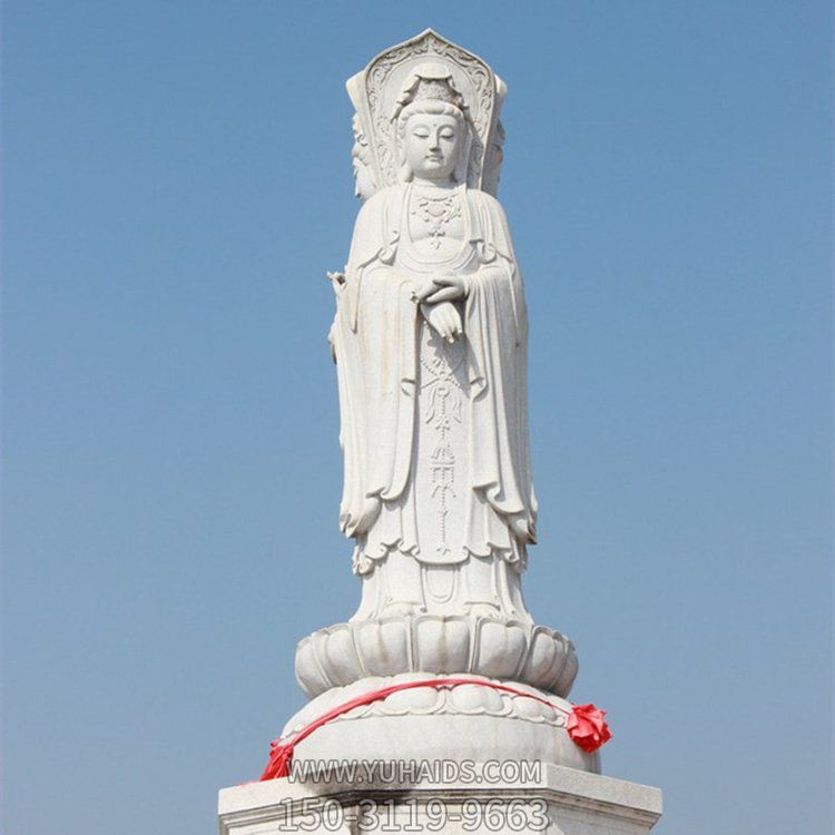 大理石石雕戶(hù)外園林景區景點(diǎn)大型三面佛像觀(guān)世音雕塑