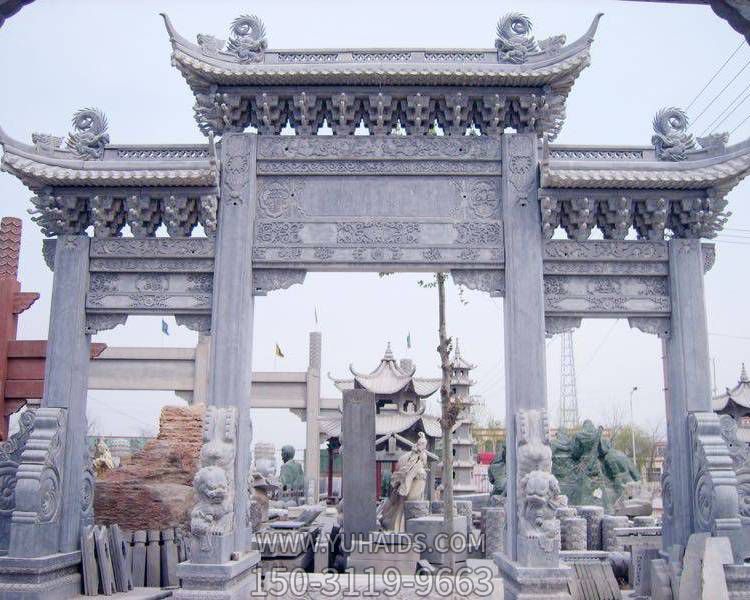 大型鄉村戶(hù)外石雕牌坊雕塑