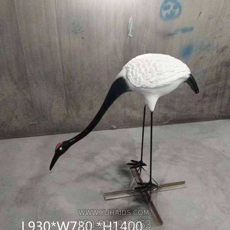 玻璃鋼仿真仙鶴圓雕動(dòng)物景區小品雕塑