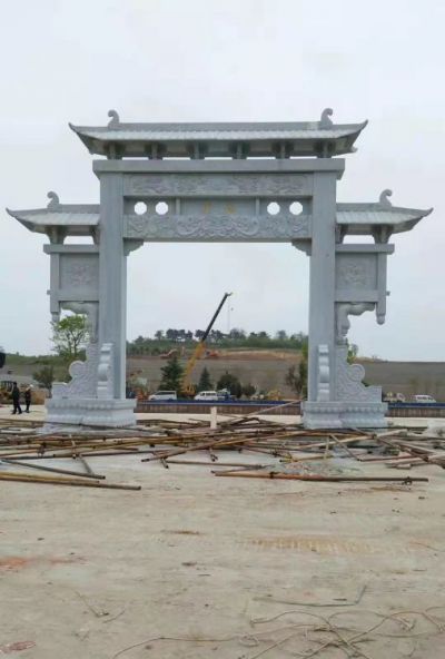 大理石石雕戶(hù)外農村粗村口大型牌坊