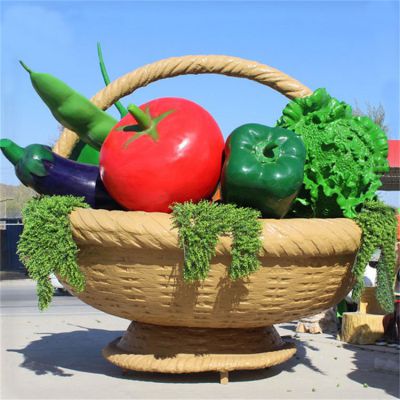 玻璃鋼戶(hù)外園林大型蔬菜藍雕塑
