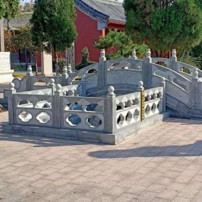 花崗巖石雕小橋，橋欄桿護欄