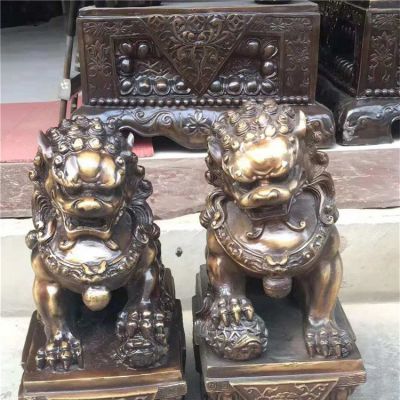 工廠(chǎng)企業(yè)銅雕招財獅子雕塑