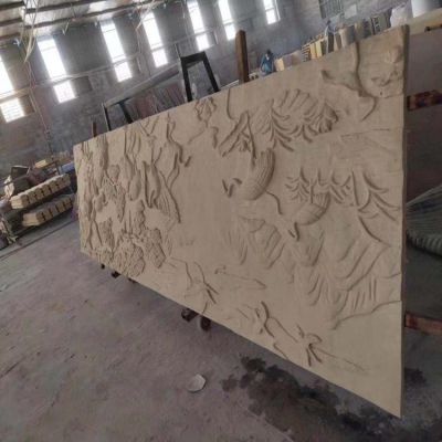 酒店室內裝飾玻璃鋼仿砂巖浮雕立體壁畫(huà)