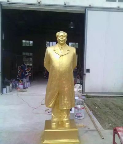 戶(hù)外景區玻璃鋼鎏金偉大領(lǐng)袖毛澤東雕塑