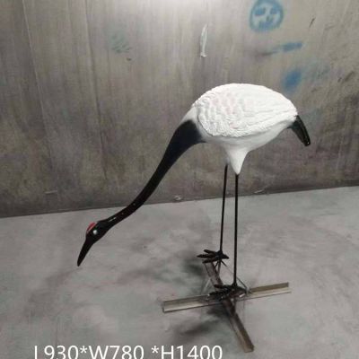 玻璃鋼仿真仙鶴圓雕動(dòng)物景區小品雕塑