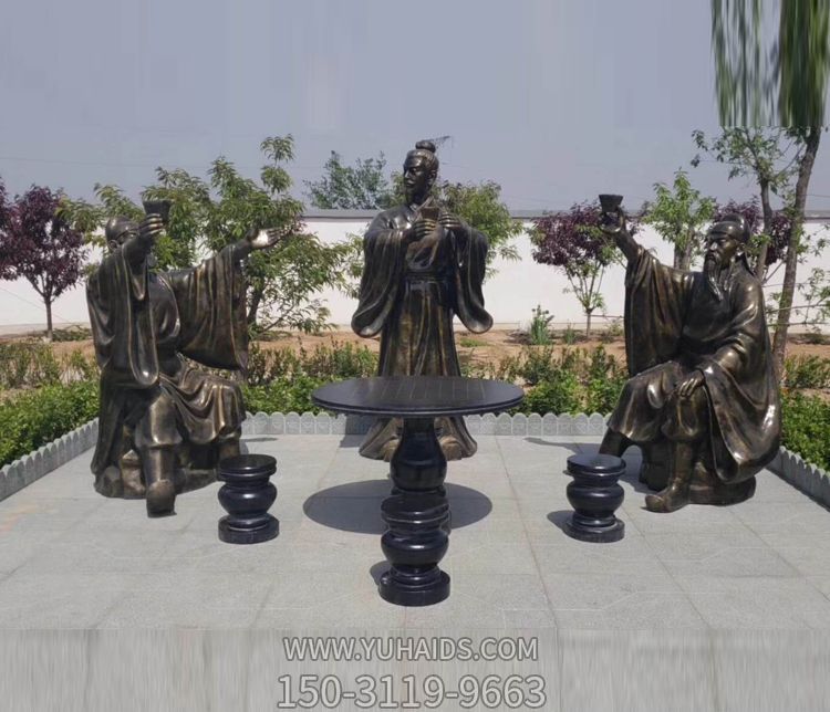 景點(diǎn)創(chuàng )意銅雕人物品酒酒文化雕塑