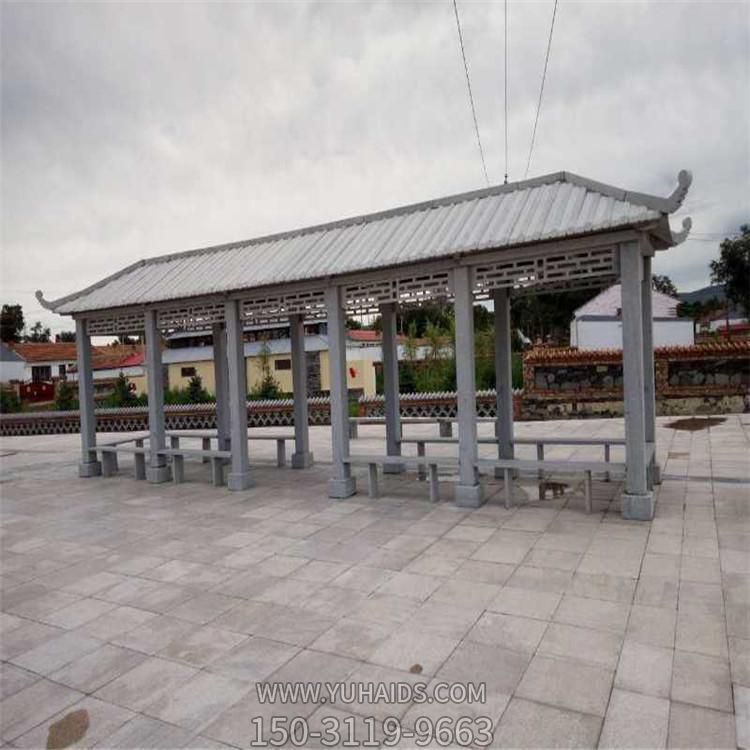 花崗巖大理石雕刻復古長(cháng)廊涼亭村莊文化廣場(chǎng)雕塑