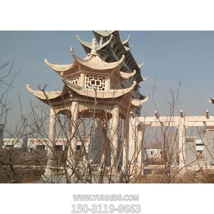 園林景觀(guān)裝飾大理石雕刻亭子長(cháng)廊花架擺件 雕塑