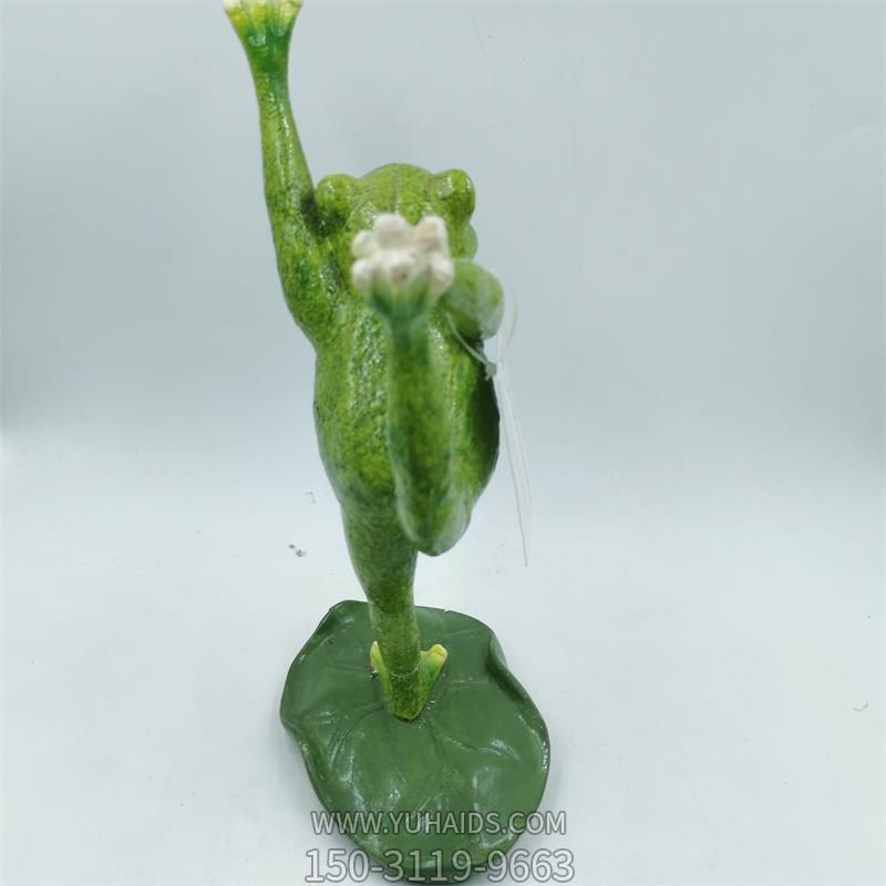 青蛙雕塑-室內玻璃鋼創(chuàng )意綠色青蛙雕塑