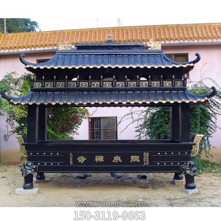 寺廟大型鑄銅鐵長(cháng)方形香爐 擺件雕塑