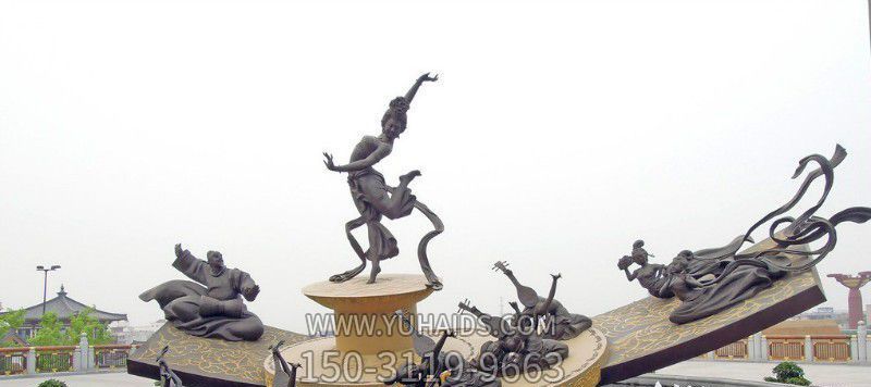 公園廣場(chǎng)彈琵琶抽象創(chuàng )意彈雕塑