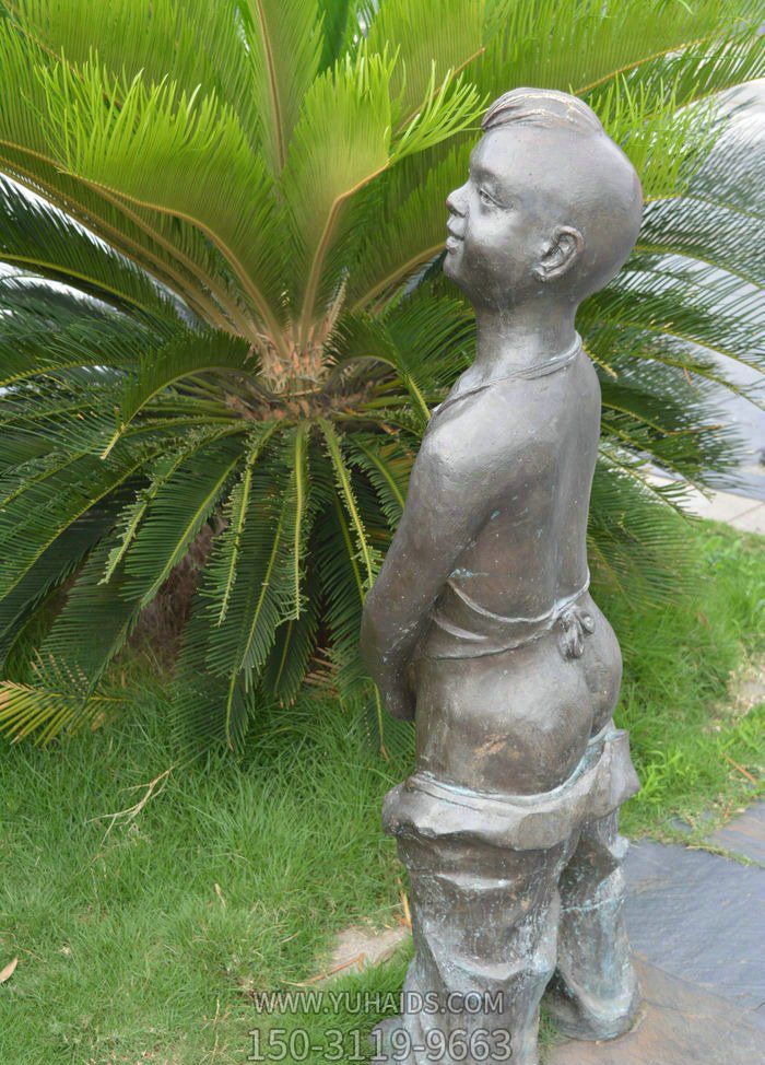 景區創(chuàng  )意銅雕撒尿的小男孩兒童雕塑