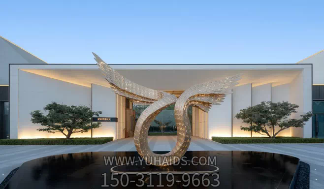 酒店不銹鋼創(chuàng )意抽象景觀(guān)雕塑