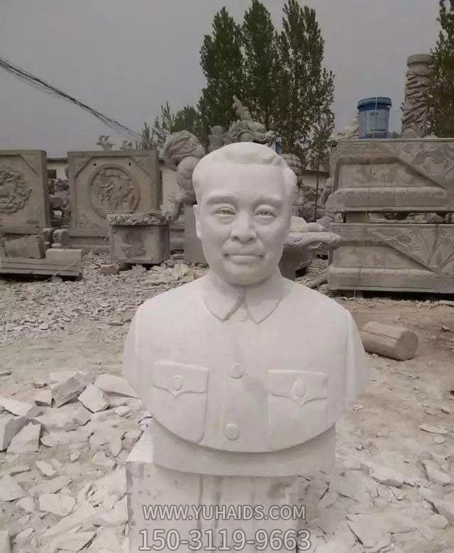 景區漢白玉頭像石雕周恩來(lái)雕塑