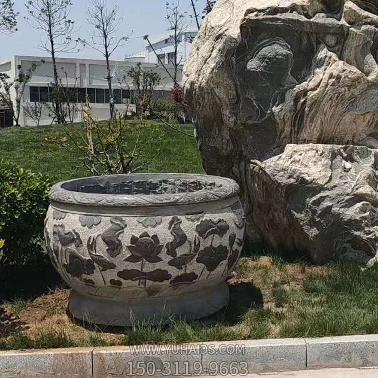 庭院景觀(guān)石雕魚(yú)缸雕塑