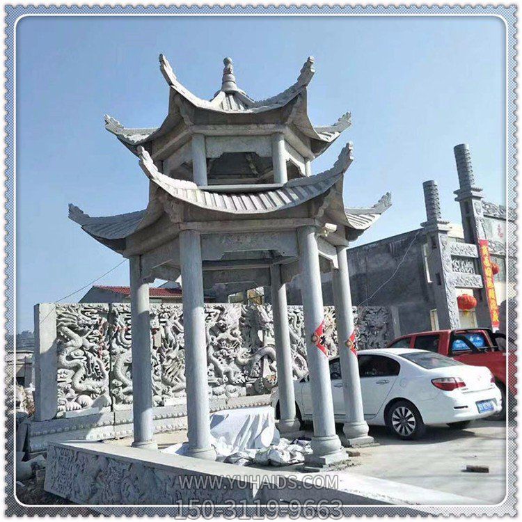 大理石石雕戶(hù)外園林景觀(guān)涼亭雕塑