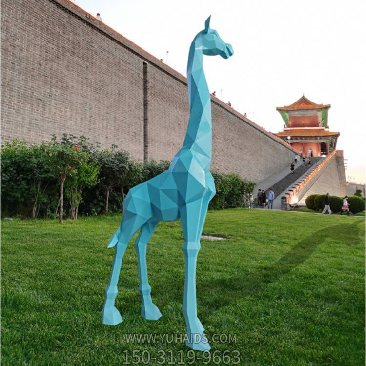 戶(hù)外公園幾何玻璃鋼長(cháng)頸鹿雕塑