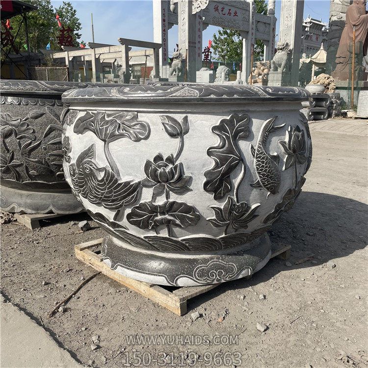 青石石缸魚(yú)缸雕塑