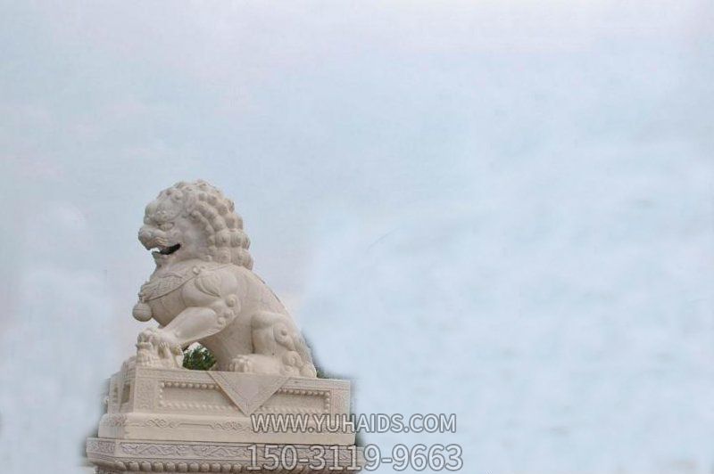 公園創(chuàng  )意大理石石雕浮雕獅子雕塑
