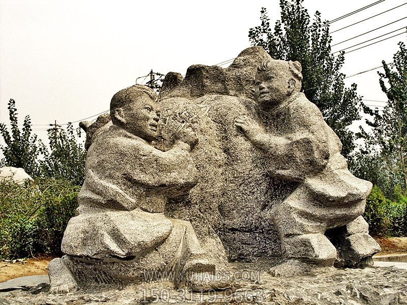 公園廣場(chǎng)花崗巖石雕創(chuàng )意兒童雕塑