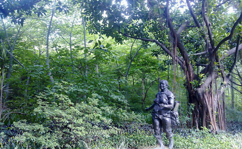 公園西方不銹鋼仿銅人物景觀(guān)女孩雕塑