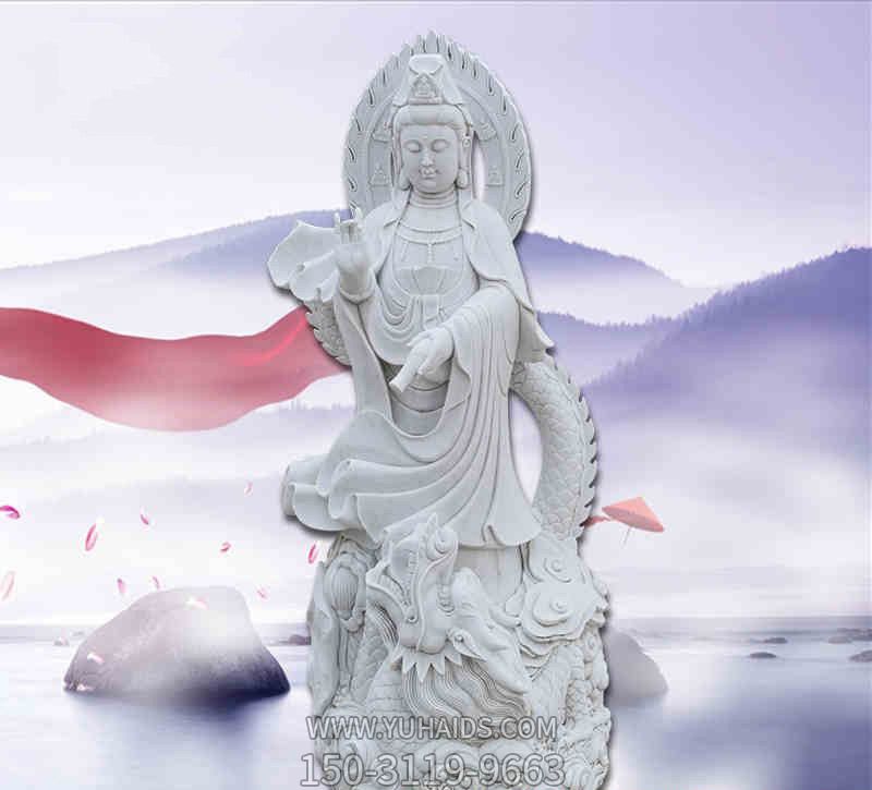 景區漢白玉石雕大型觀(guān)音菩薩雕塑