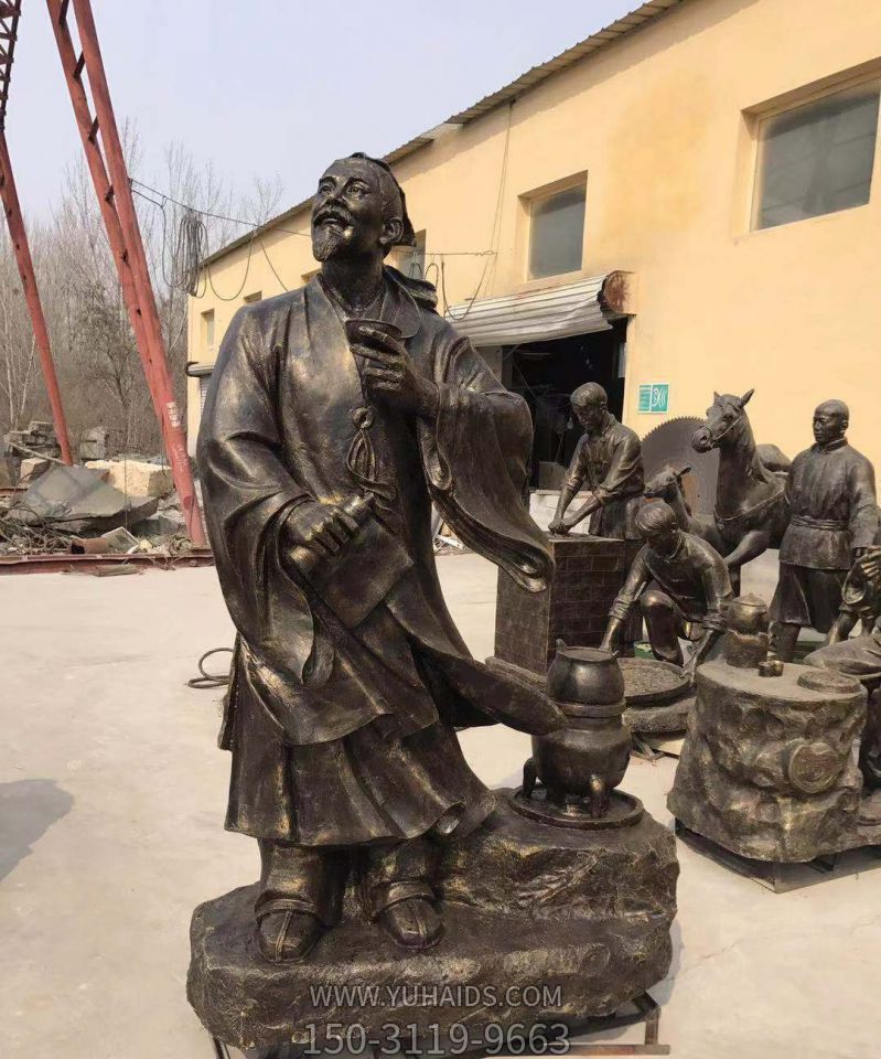 戶(hù)外景區創(chuàng )意人物銅雕酒文化雕塑