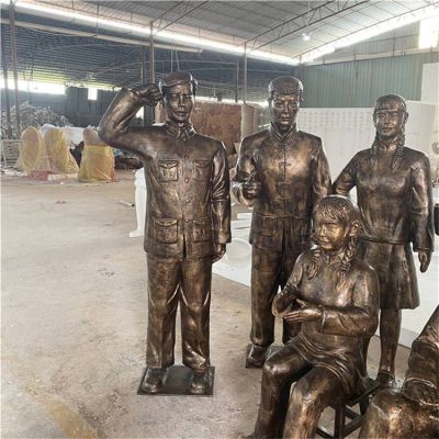 玻璃鋼仿銅戶(hù)外園林人物擺件民俗小品