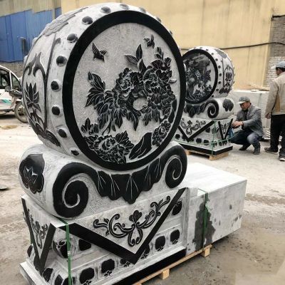 大理石仿古門(mén)墩抱鼓石園林擺放工藝雕塑