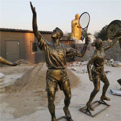 玻璃鋼仿銅運動(dòng)人物景觀(guān)戶(hù)外園林