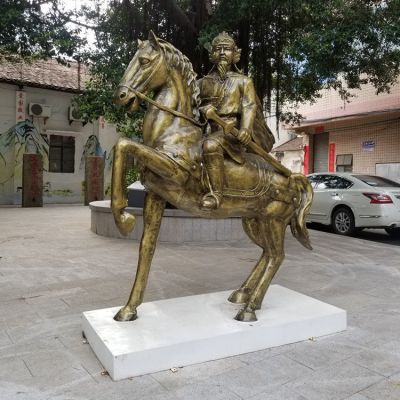 古代將軍，騎馬人物銅雕
