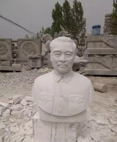 景區漢白玉頭像石雕周恩來(lái)雕塑