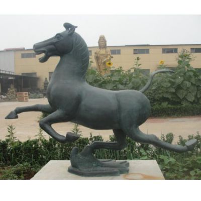 鑄銅奔跑的馬動(dòng)物雕塑 廣場(chǎng)景觀(guān)擺件小品