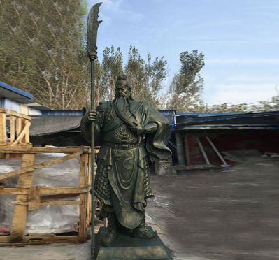 戶(hù)外景區不銹鋼仿銅關(guān)公雕塑