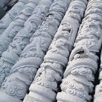 大理石石雕戶(hù)外園林景觀(guān)龍柱雕塑